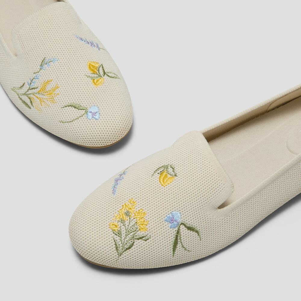 Vivaia Audrey Heeling Garden Embroidered Loafers French Floral Washable Knit 8.5 - Picture 11 of 11